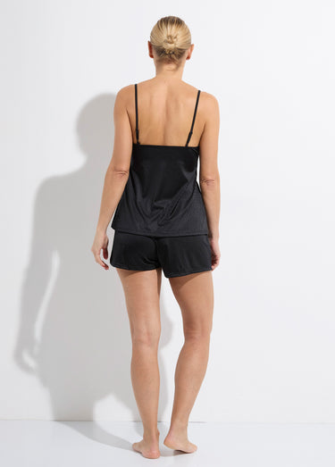 Pyjama court avec débardeur et short Noir