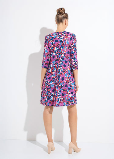 Robe imprimée chaude droite courte Imprime/Bleu