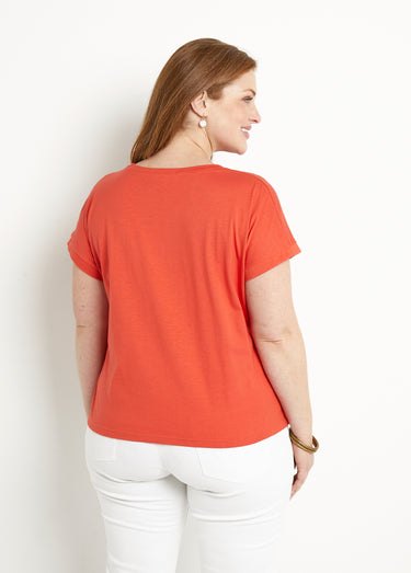 T-shirt brodé ajouré manches courtes Capucine