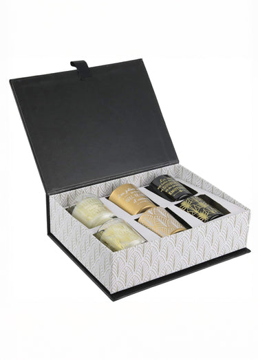 Coffret 6 bougies parfumées thème Art déco Noir