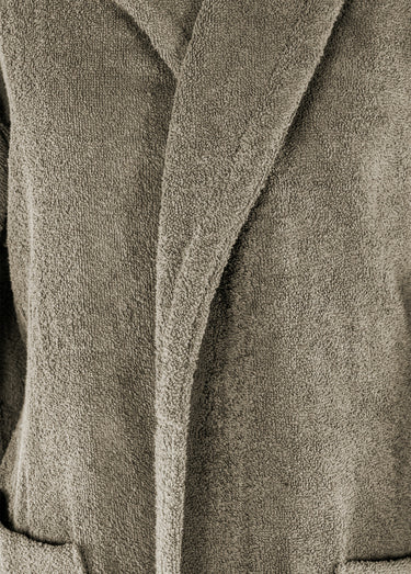 Peignoir long en éponge, avec col châle Taupe