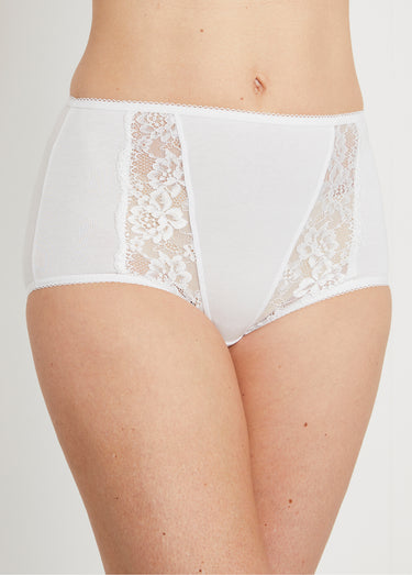 Culotte taille haute dentelle - lot de 3 Blanc Lot 3