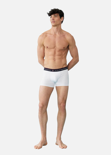 Boxer en coton avec ceinture élastiquée Blanc
