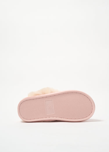 Chaussons mules avec fourrure synthétique Rose