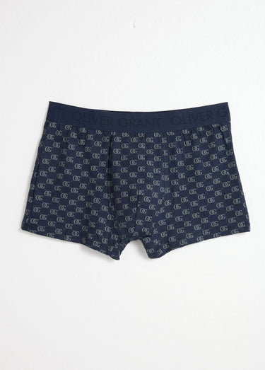Boxer coton chic monogramme Imprime/Bleu