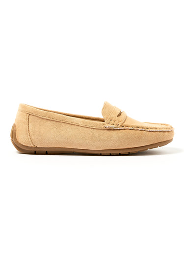 Mocassins aspect daim Taupe