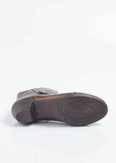 Boots zippées cuir talon décroché Bronze