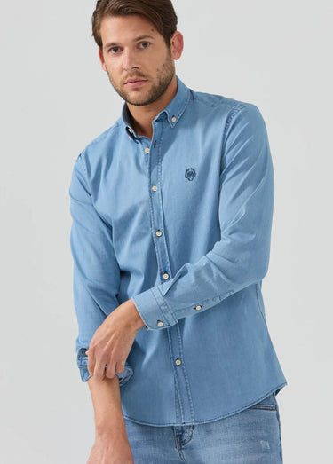 Chemise en jean chic en toile denim Bleu Tendre