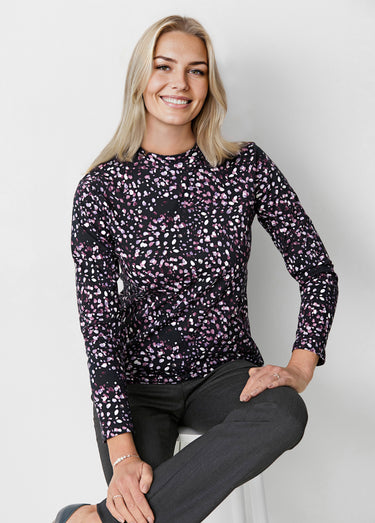 Sous-pull long souple maille douce Imprime Lilas