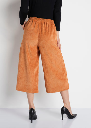Jupe-culotte longue velours milleraies Caramel