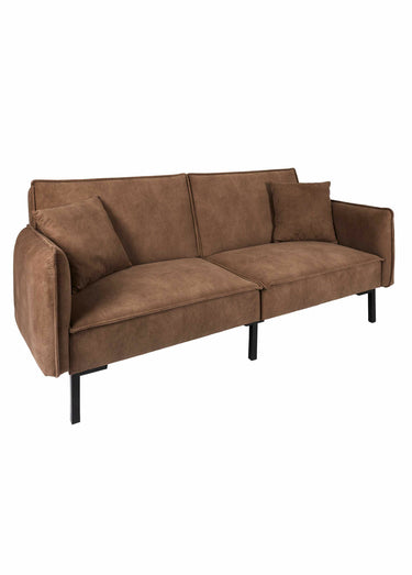 Canapé convertible en simili cuir suédé Marron