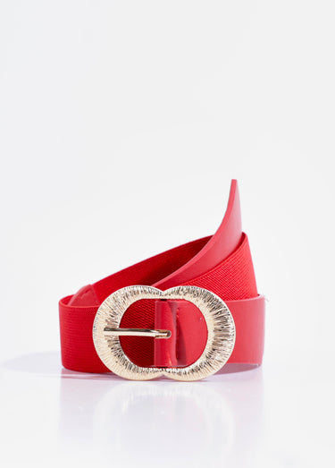 Ceinture extensible avec boucle métal Rouge
