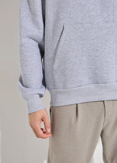 Sweat-shirt zippé molletonné à capuche Gris