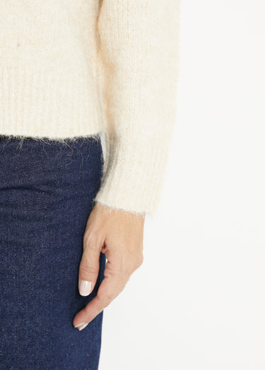Gilet nouettes maille chaude avec laine Ecru