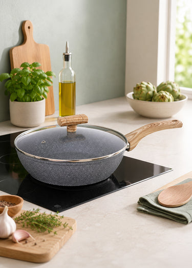 Sauteuse 28cm aluminium forgé anti adhérent Gris
