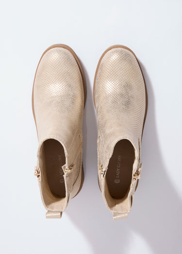 Bottines perforées à talon et zip Dore