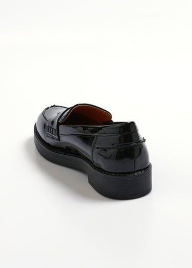 Mocassins plats vernis monochromes Vernis Noir