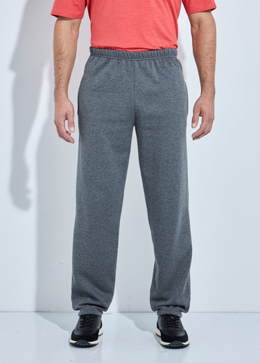 Pantalon jogging molleton bas et taille élastiqués Gris Anthracite