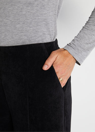 Jupe-culotte longue velours milleraies Noir