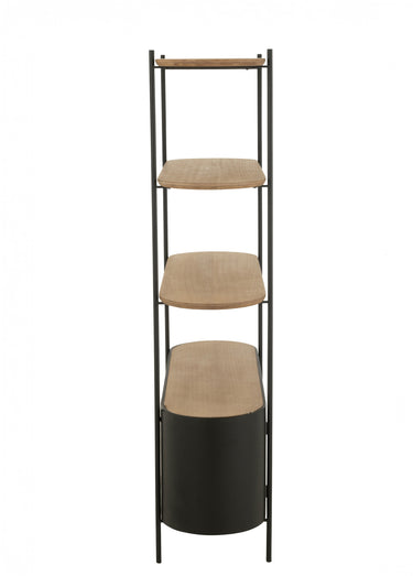 Etagère ovale chic métal et bois Naturel