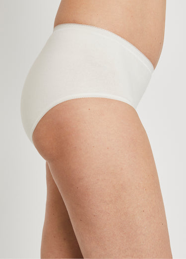 Culotte taille normale galbante coton Ivoire