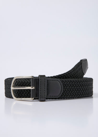 Ceinture tressée élastique taille unique Noir
