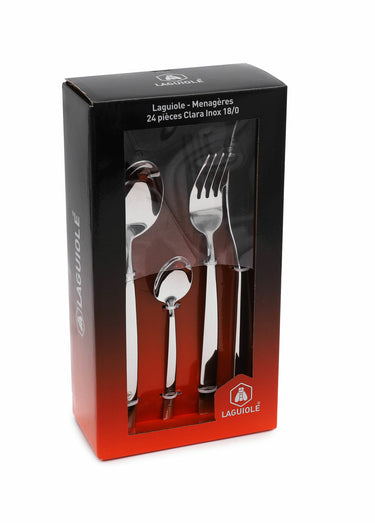 Ménagère 24 pièces acier argenté, Clara Argent