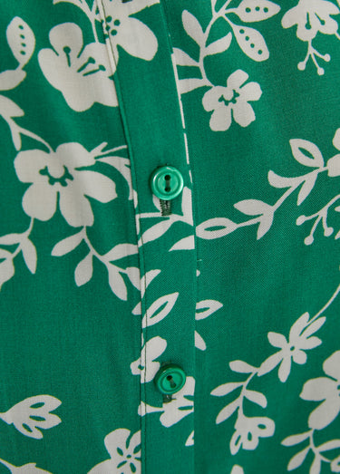 Chemisier imprimé manches 3/4 dos plus long Vert/Blanc