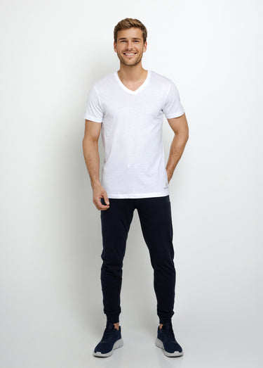 T-shirts essentiel col V manches courtes Blanc