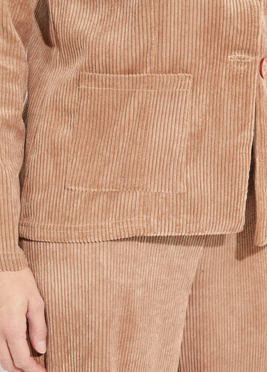 Veste velours grosses cotes, col tailleur Camel