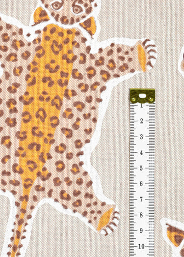 Coupon déco aspect lin, panthère 3x1,4m Imprime Leopard