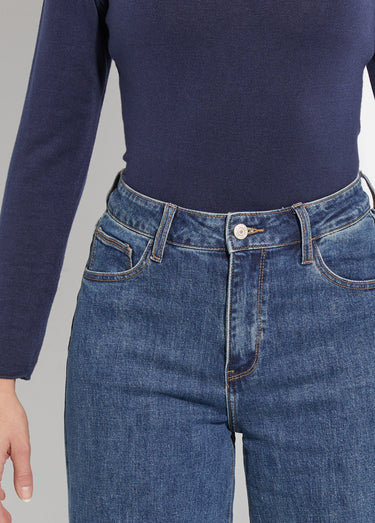 Jean coupe très large, spécial PETITE Bleu Fonce