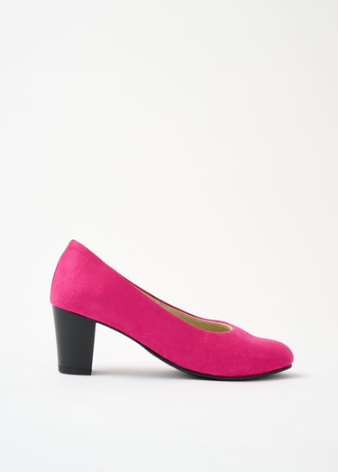 Escarpins cuir bout rond largeur confort Fuchsia