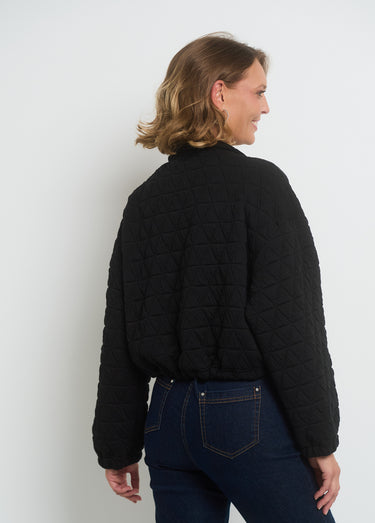 Veste zippée matelassée avec col montant Noir