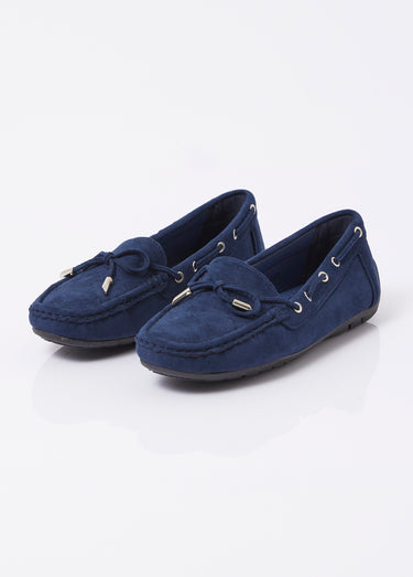 Mocassins en suédine avec œillets métal Bleu