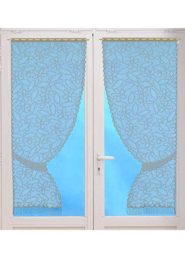 Paire de vitrages préformés dentelle Taupe