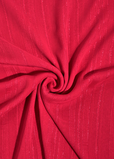 Coupon tissu voile fil métallisé, rubis Rouge