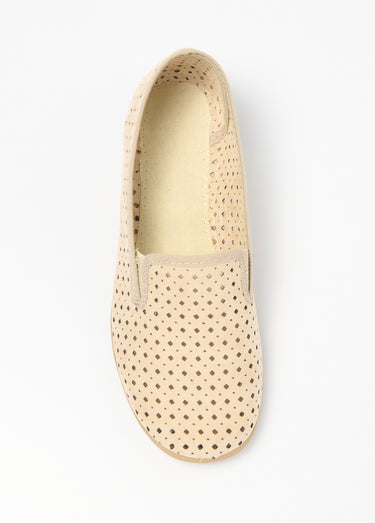 Mocassins élastiqués perforés largeur confort Beige