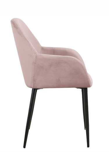 Set 2 Fauteuils velours cotelé, pieds métal Rose
