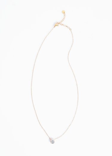Collier acier inoxydable avec zirconium Dore