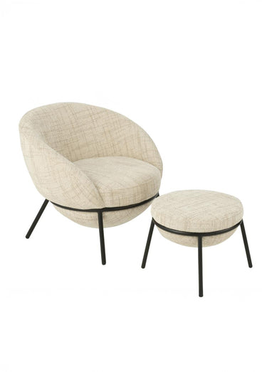 Fauteuil repos tissu + repose pieds 1B Beige