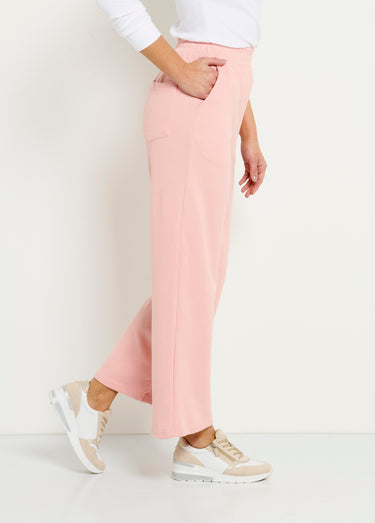 Pantalon large confort maille polo Rose Nude