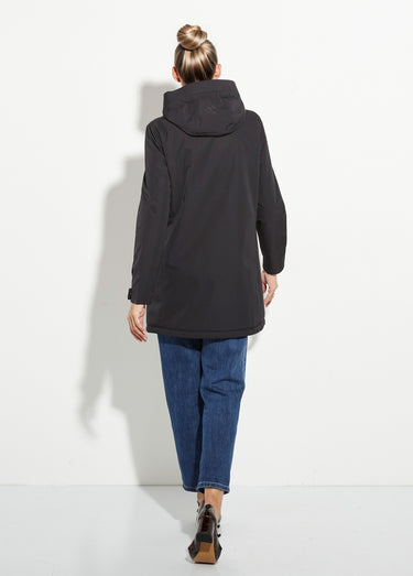 Parka chaude déperlante doublure fourrure Noir