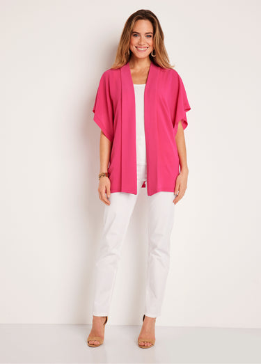 Veste longue légère fluide Fuchsia