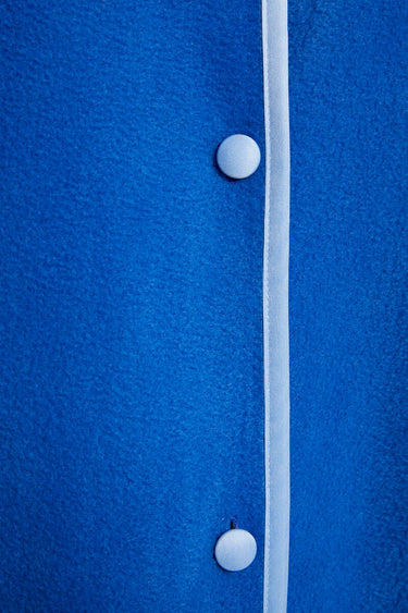 Robe de chambre brodée ligne courte Bleu