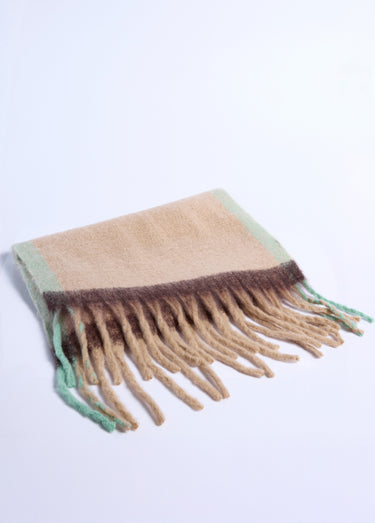 Echarpe longue multicolore fantaisie Beige