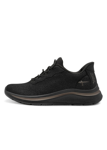 Baskets sportswear compensées en mesh Noir