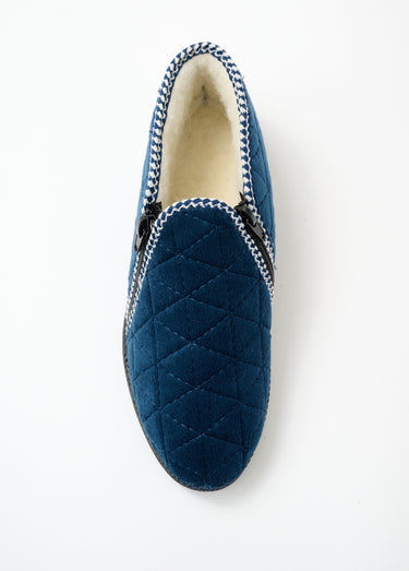 Chaussons montants zippés confortables Bleu