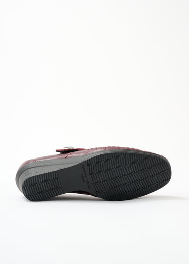 Ballerines largeur confort cuir scratchées Bordeaux