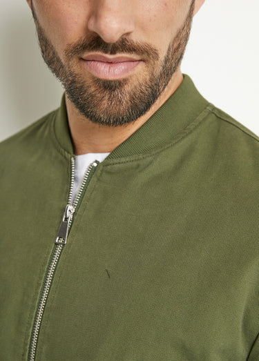 Blouson zippé type teddy Kaki